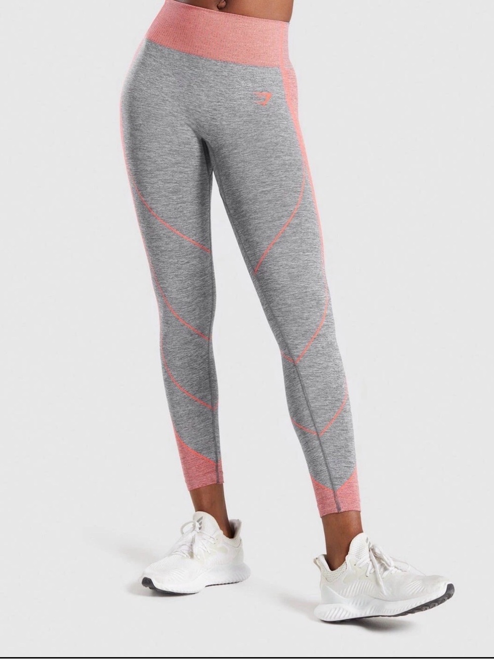 Gymshark Hyper Amplify leggings medium gray and pink